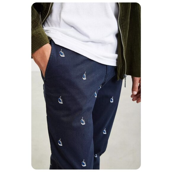 !! NWT Nautica x Urban Outfitters Navy Marine Bue SailBoat Chino Pants - Picture 3 of 12